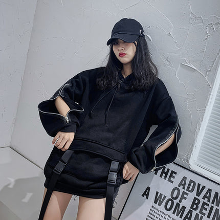 Dark Functional Wind Sweater Women's Fleece Loose Top