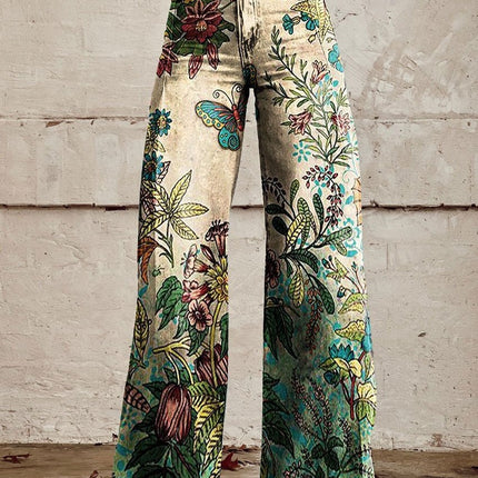 Horn Simulation Denim Trousers Loose Pants For Women