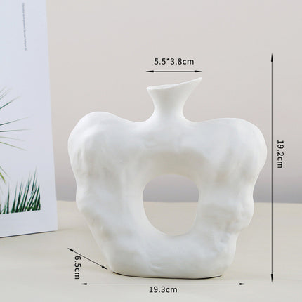 Ins Plain Ceramic Vase Decoration Special Shaped Living Room Home