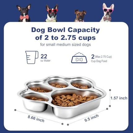Dog Bowls Slow Feeder Stainless Steel Small Medium Breed Slow Feeding Dog Bowl For Fast Eater Dog Dishes To Slow Down Eating Non Slip Dog Food Bowl