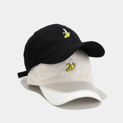 Cute Fruit Banana Embroidery Soft Top Curved Baseball Cap