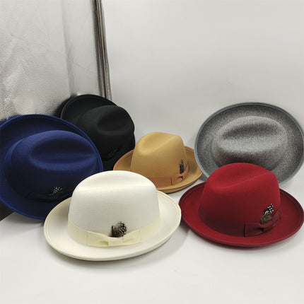 Men's Billycock Feather Fur Felt Hat