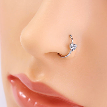 European and American cross-border personality trend nose studs exquisite micro-diamond body piercing false nose ring crown nose clip zircon accessories