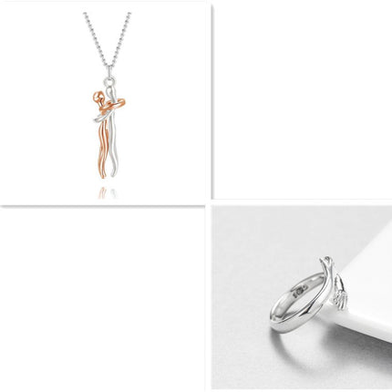 Love Hug Necklace Unisex Men Women Couple Jewelry Simple Temperament Clavicle Chain Valentines Day Lover Gift