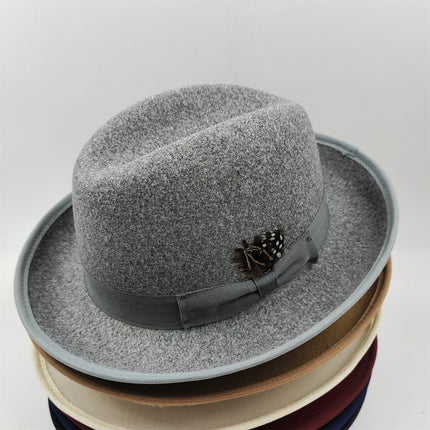 Men's Billycock Feather Fur Felt Hat