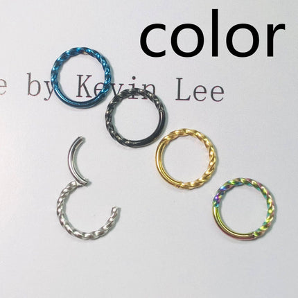 Stainless Steel Nose Ring Earrings 316L Closed Ring  Ring Coil Twisted Twisted Rope Piercing Jewelry