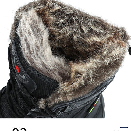 Snow Boots Cotton Boots Winter High-top Fleece-lined Warm Slugged Bottom Lace-up