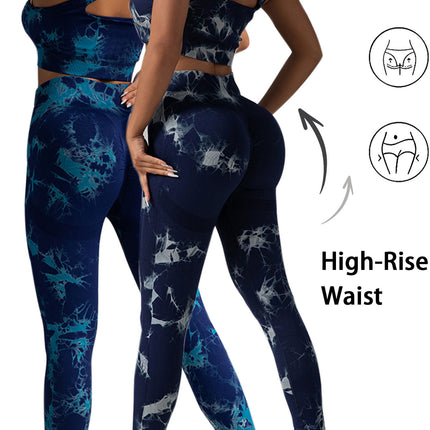 2pack Tie-dye Yoga Pants Seamless Yoga Pants