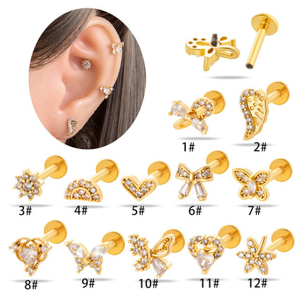 Stainless Steel Internal Thread Flat Bottom Rod Labret