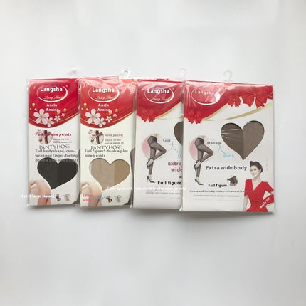 Women's Plus Size Cored Wire 9 Points Pantyhose Without Connecting Feet