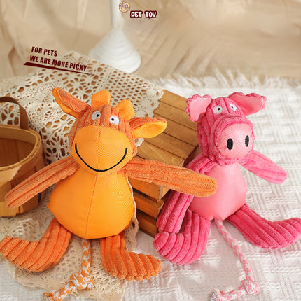 New Pet Dog Plush Sounding Cartoon Cow Cartoon Pig Animal, Bite-resistant Pet Toys