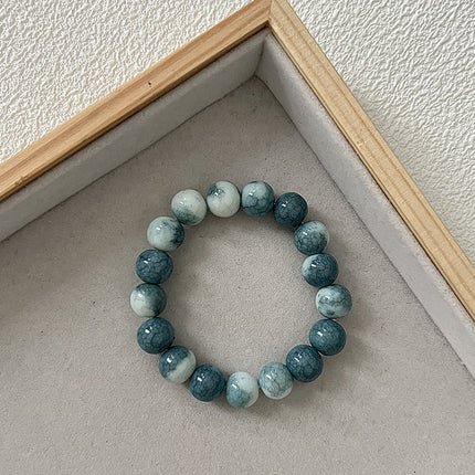 Bracelet Women's Trendy Natural White Turquoise Blue Beaded