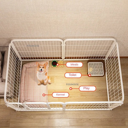 Modern Simple Wrought Iron Pet Fence Dog Cage Small And Medium Size Dog Teddy Corgi Isolation Door Indoor Guardrail Fence Kennel