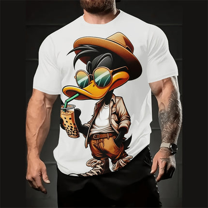 Men's Casual Loose Cartoon 3d Printed Short Sleeve