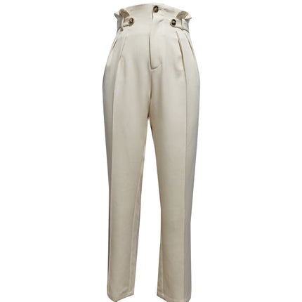 Ladies' Solid Color Casual Wide Leg Pants, Loose And Slimming, Versatile Straight Leg Pants