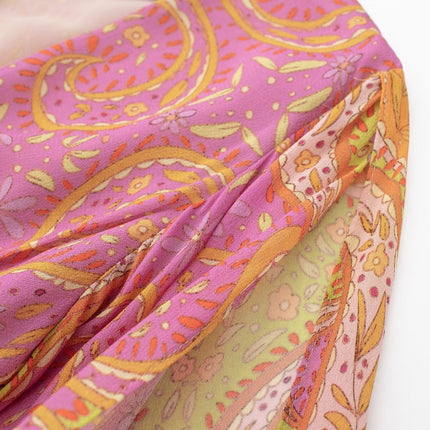 Women's Long Sleeve Cutout Print Dress