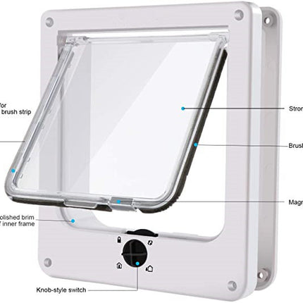 Interior Cat Door Rotary Lock Magnetic Closure Indoor Pet Door For Up Cats And Doggie Weatherproof Large Cat Door