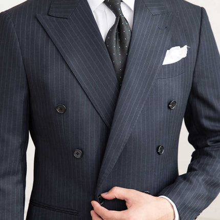 Homemade Six Button A Stripe Slim Fit Casual Retro Suit