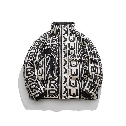 Personal Leisure Stand-up Collar Down Jacket Men's High Street Loose Warm