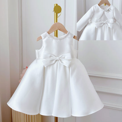 Korean Style Women's Baby Dress White Classic Style Two-piece Set