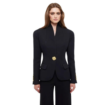 Advanced Slim Fit Small Business Suit Coat Metal Buckle