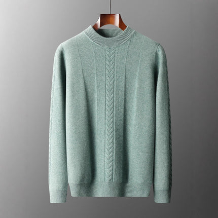Half Collar Cashmere Sweater Men's Long Sleeve