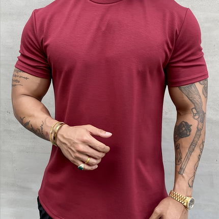 Men's Simple All-match Pure Cotton Solid Color Short Sleeve