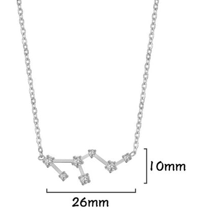 A Stainless Steel Necklace With Diamond-encrusted Pendant For The Twelve Zodiac Signs