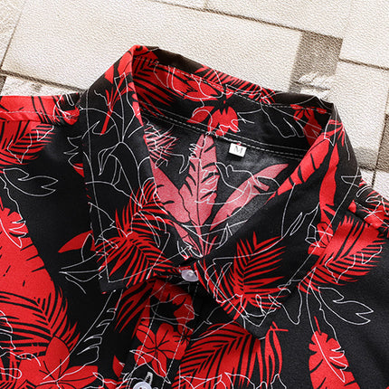 Shirt Printed Men's Short Sleeve Shirt Shorts Suit