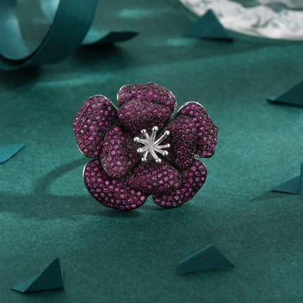 Europe And America Cross Border Classic French Ring Flower Rhinestone-embedded Zircon Bracelet