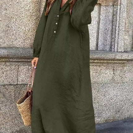 Artistic Style Retro Women's Cotton And Linen Swing Dress