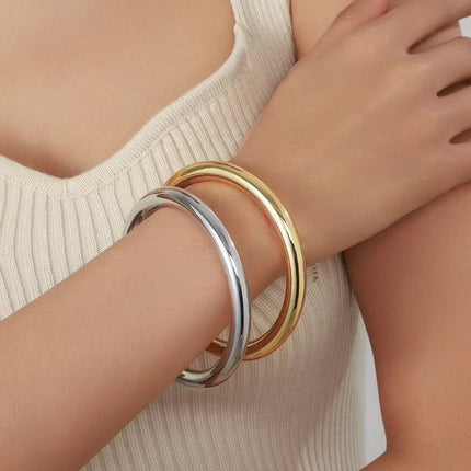Electroplated CCB Simple Bracelet Cylindrical Three-dimensional Bracelet For Women