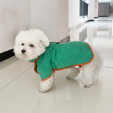 Pet Bathrobe Fast Drying Towel Microfiber Absorbent Soft Bath Robe Adjustable Towel Grooming Coat For Small Medium Large Dog