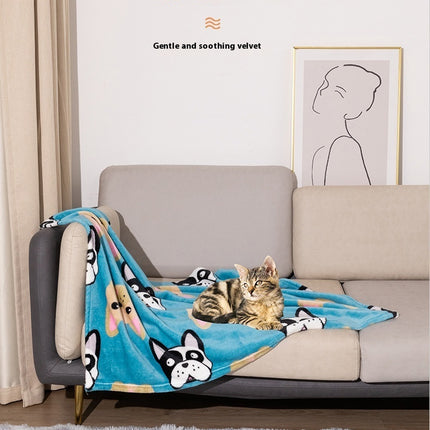 Pet Blanket Kennel Mat Dog Warm Double-sided Thickened Flannel