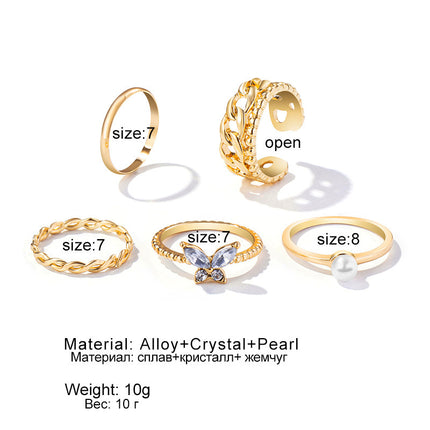 New Butterfly Pearl Ring Set Ins Same Style