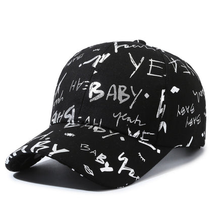 Internet Celebrity Letters Printed Peaked Cap