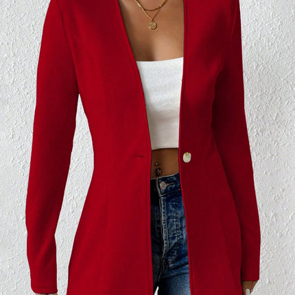 Korean Fashion Temperament V-neck Long Sleeve Small Suit Jacket