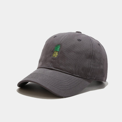 Fruit Small Pineapple Embroidery Soft Top Baseball Cap