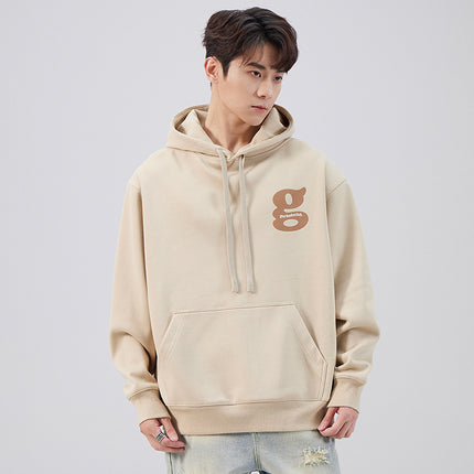 Printed Pullover Hooded Long Sleeves Men's Sweater