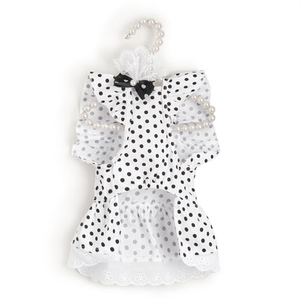 Black And White Polka Dot Dress Dog Princess Cute Skirt