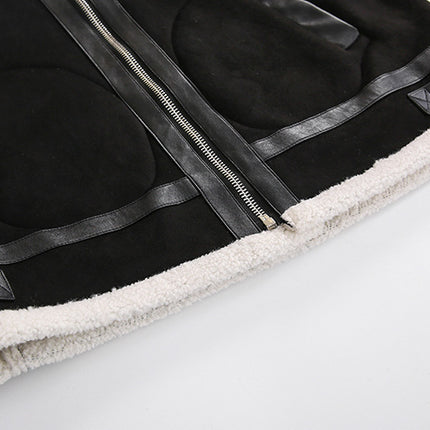 Men's Fashion Casual Zipper Lamb Wool Jacket