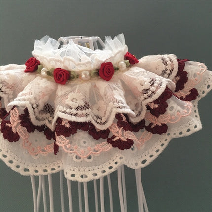 Cotton Lace Adjustable Bib Vip Bow
