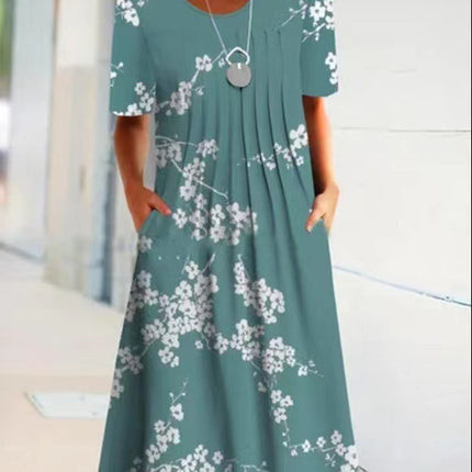 Casual Beach Dress Strap Type Loose Waist 3d Printed Dress