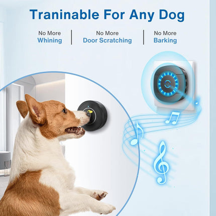 Dog Door Bell, Dog Bell For Training Doggie Door Bell For Dog Puppy Training Sliding Door,Go Outside Doorbell And Waterproof Touch Button