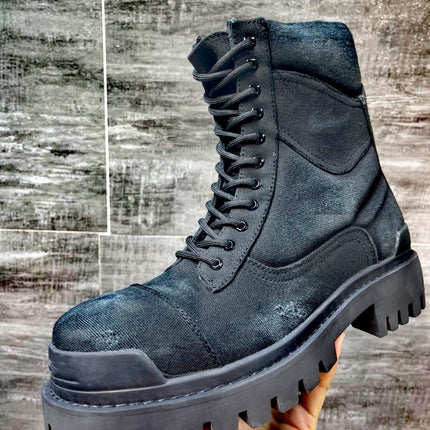 Men's Fashion Casual Round Head Mid-calf Viscose Dr Martens Boots