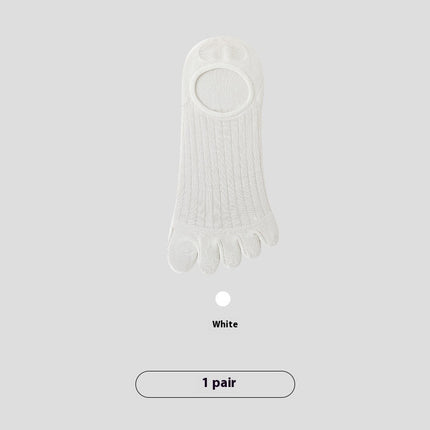Five-finger Men's Summer Cotton Boneless Antibacterial Invisible Socks
