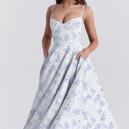 French Mesh Large Swing Double-layer Sling Dress