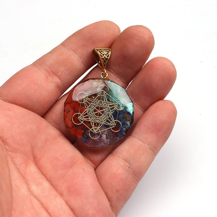 Retro Reiki Healing Energy Crystal Pendant Natural Stone For Yoga Meditation Spiritual 7 Chakra Jewelry Necklace Amulet