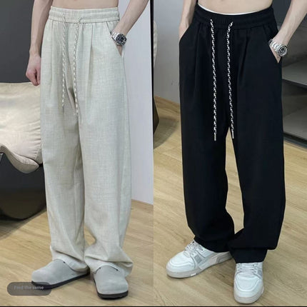Men's American-style Ice Silk Linen Pants