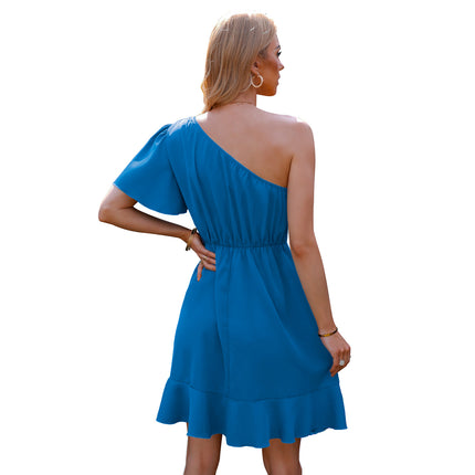 European And American Off-shoulder Ruffle Dress Women's Dress
